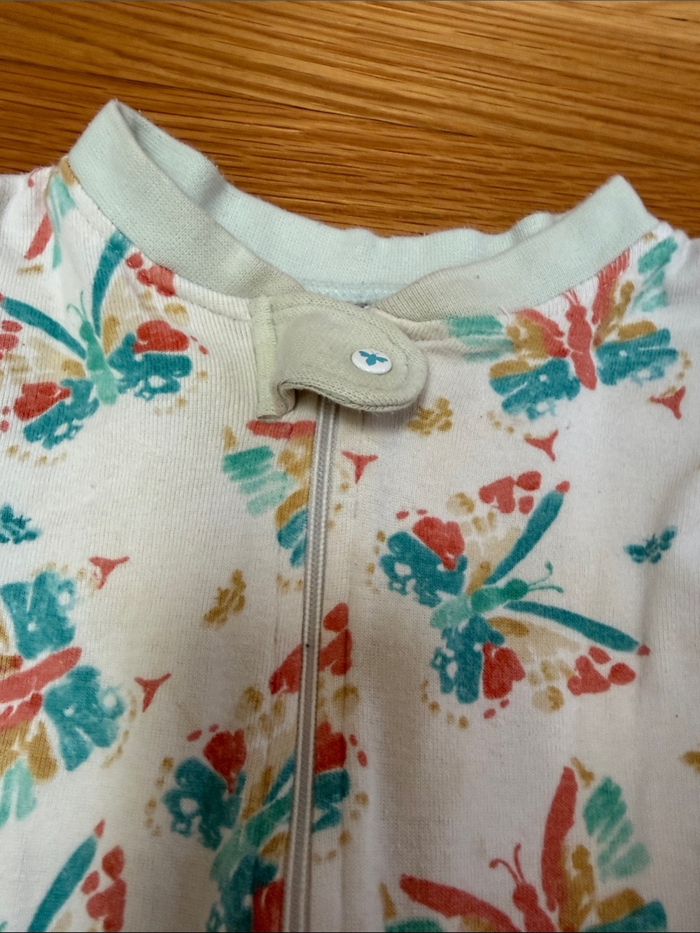Burt's Bees Baby/Hanes, White Floral, Watermelon, Yellow, One-Piece Pajamas 18M - Picture 10 of 12